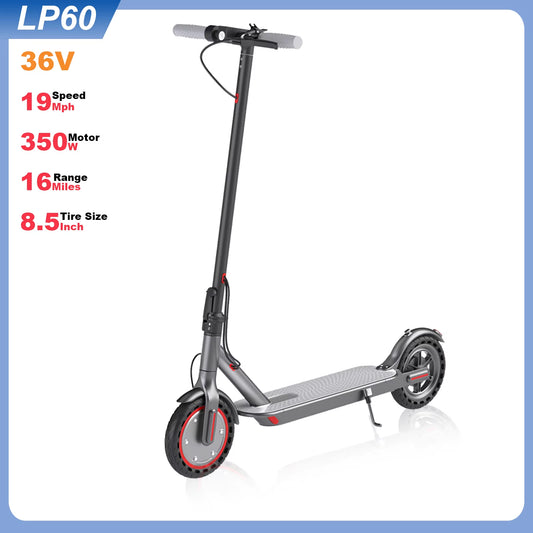 LP80 Electric Scooter 36V 10.4Ah Big Battery 350W 15Miles Long Range 19Mph Foldable 8.5Inch Smart City Commuter Escooter